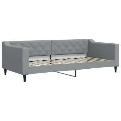 vidaXL Raztegljiva postelja svetlo siva 90x200 cm blago