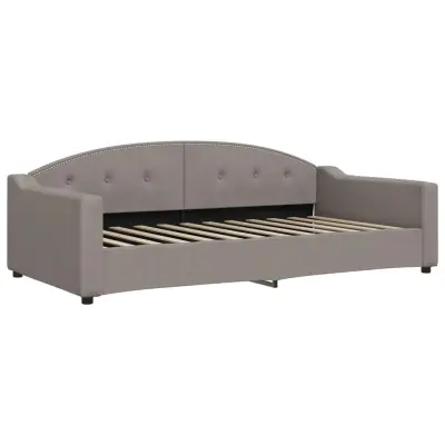 vidaXL Raztegljiva postelja taupe 100x200 cm blago