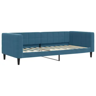 vidaXL Raztegljiva postelja modra 90x200 cm žamet