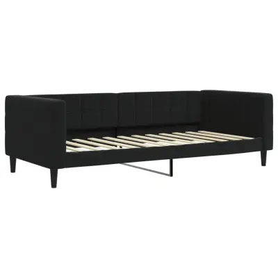 vidaXL Raztegljiva postelja črna 90x200 cm žamet