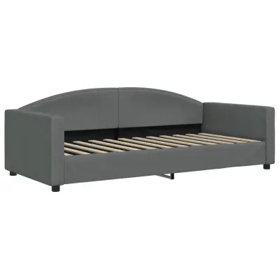 vidaXL Raztegljiva postelja temno siva 90x200 cm blago