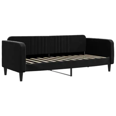 vidaXL Raztegljiva postelja črna 80x200 cm žamet