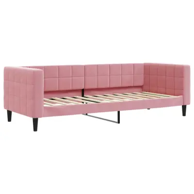 vidaXL Raztegljiva postelja roza 80x200 cm žamet