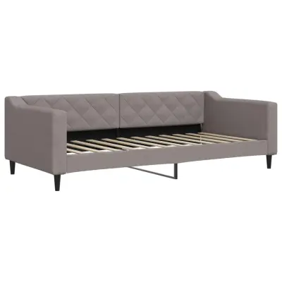 vidaXL Raztegljiva postelja taupe 90x200 cm blago
