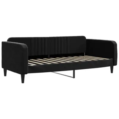 vidaXL Raztegljiva postelja črna 100x200 cm žamet