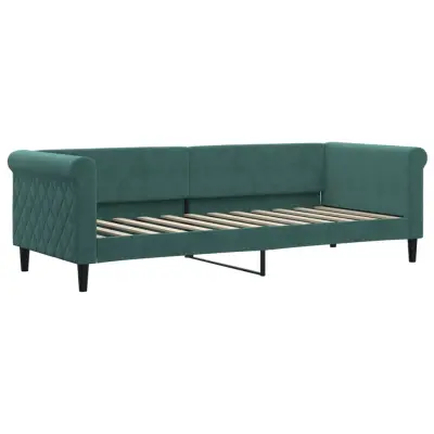 vidaXL Raztegljiva postelja temno zelena 80x200 cm žamet