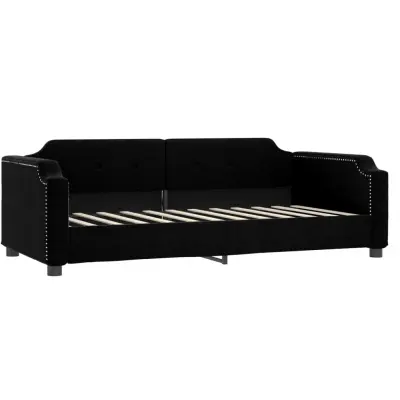 vidaXL Raztegljiva postelja črna 80x200 cm blago