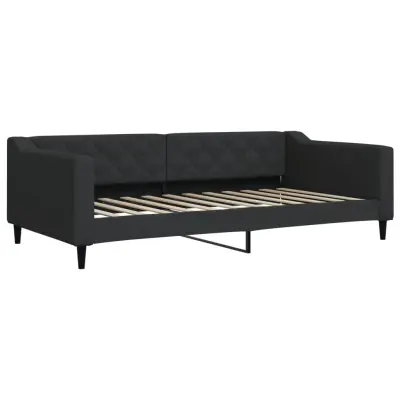 vidaXL Raztegljiva postelja črna 100x200 cm blago