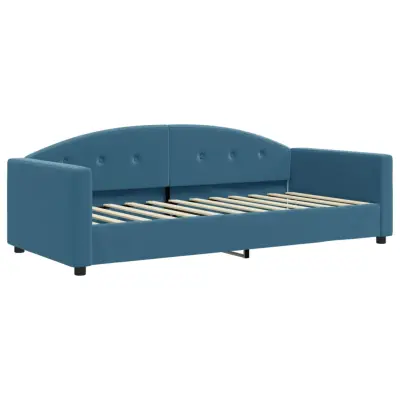 vidaXL Raztegljiva postelja modra 90x200 cm žamet