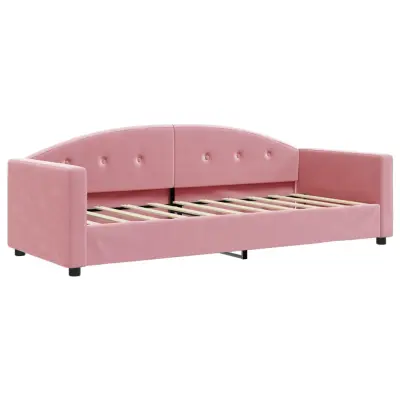 vidaXL Raztegljiva postelja roza 80x200 cm žamet