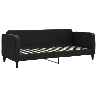 vidaXL Raztegljiva postelja črna 80x200 cm blago
