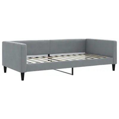 vidaXL Raztegljiva postelja svetlo siva 100x200 cm blago