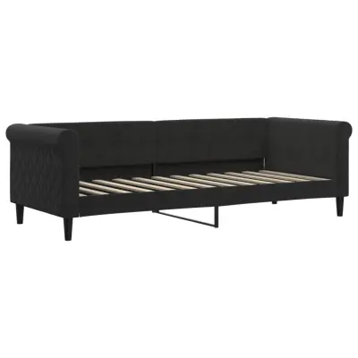 vidaXL Raztegljiva postelja črna 80x200 cm žamet