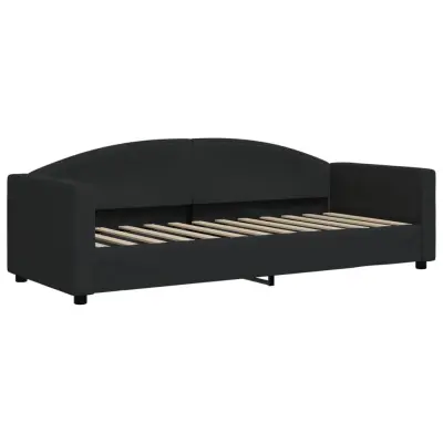 vidaXL Raztegljiva postelja črna 80x200 cm blago
