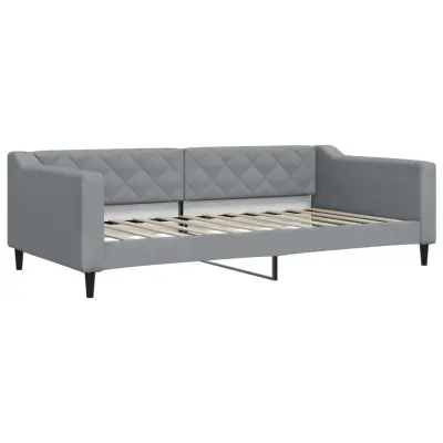 vidaXL Raztegljiva postelja svetlo siva 100x200 cm blago