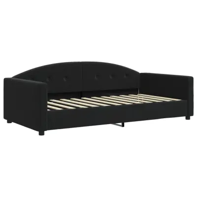 vidaXL Raztegljiva postelja črna 100x200 cm žamet