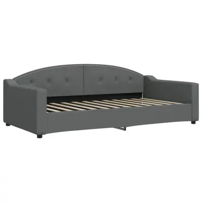 vidaXL Raztegljiva postelja temno siva 100x200 cm blago