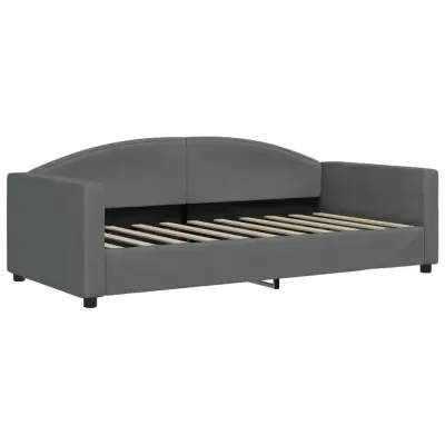 vidaXL Raztegljiva postelja temno siva 90x190 cm blago