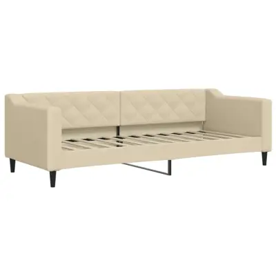 vidaXL Raztegljiva postelja krem 80x200 cm blago