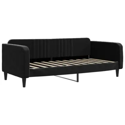 vidaXL Raztegljiva postelja črna 90x190 cm žamet