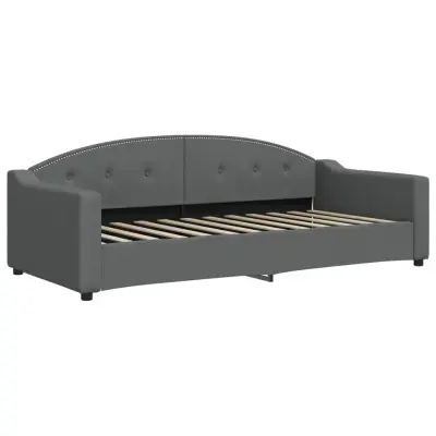 vidaXL Raztegljiva postelja temno siva 90x200 cm blago
