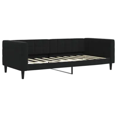 vidaXL Raztegljiva postelja črna 90x190 cm žamet