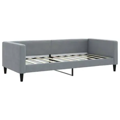 vidaXL Raztegljiva postelja svetlo siva 90x190 cm blago