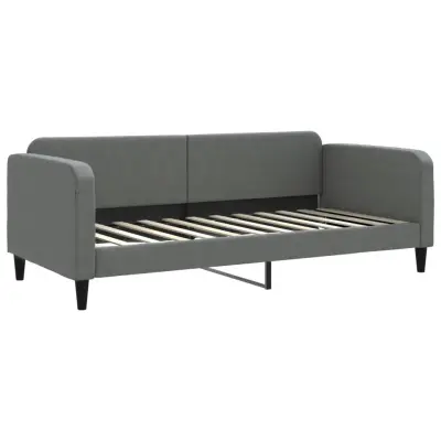 vidaXL Raztegljiva postelja temno siva 90x200 cm blago