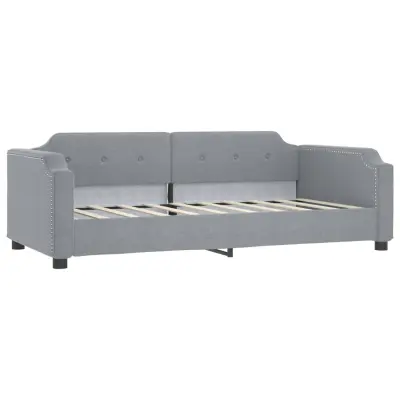 vidaXL Raztegljiva postelja svetlo siva 90x190 cm blago