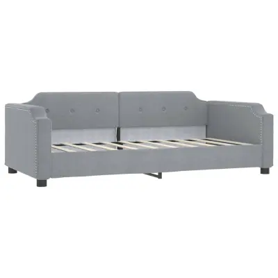 vidaXL Raztegljiva postelja svetlo siva 100x200 cm blago