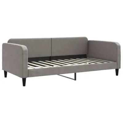 vidaXL Raztegljiva postelja taupe 100x200 cm blago