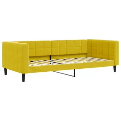 vidaXL Raztegljiva postelja rumena 90x200 cm žamet