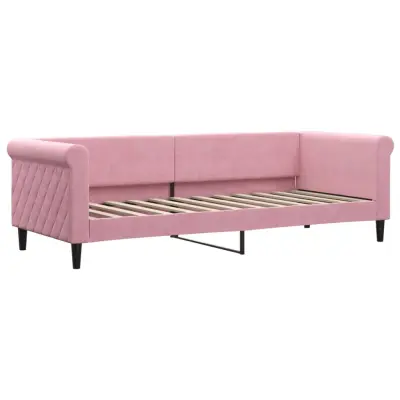 vidaXL Raztegljiva postelja roza 80x200 cm žamet