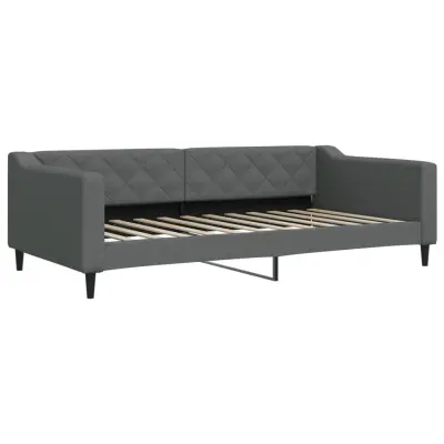 vidaXL Raztegljiva postelja temno siva 100x200 cm blago