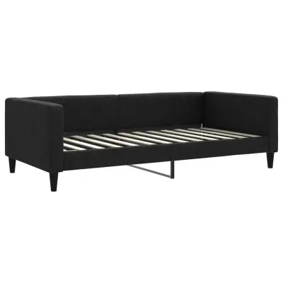 vidaXL Raztegljiva postelja črna 100x200 cm blago