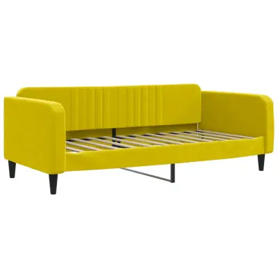 vidaXL Raztegljiva postelja rumena 90x200 cm žamet