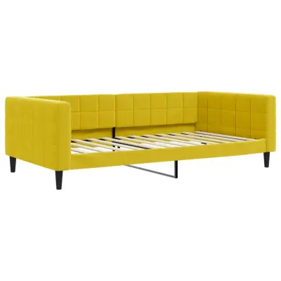 vidaXL Raztegljiva postelja rumena 100x200 cm žamet