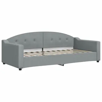 vidaXL Raztegljiva postelja svetlo siva 90x200 cm blago