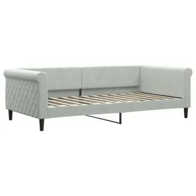 vidaXL Raztegljiva postelja svetlo siva 100x200 cm žamet