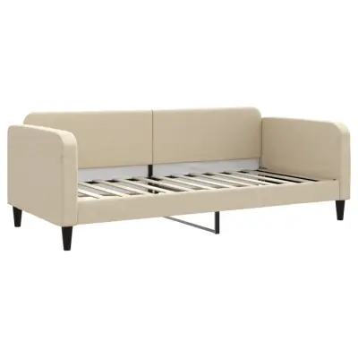 vidaXL Raztegljiva postelja krem 90x200 cm blago