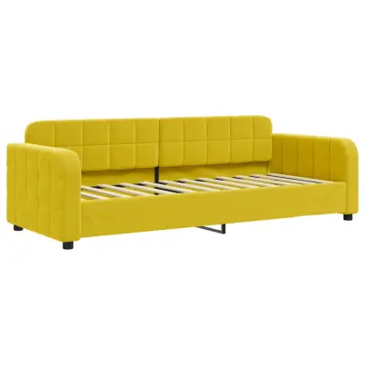 vidaXL Raztegljiva postelja rumena 80x200 cm žamet