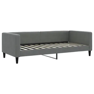 vidaXL Raztegljiva postelja temno siva 90x200 cm blago