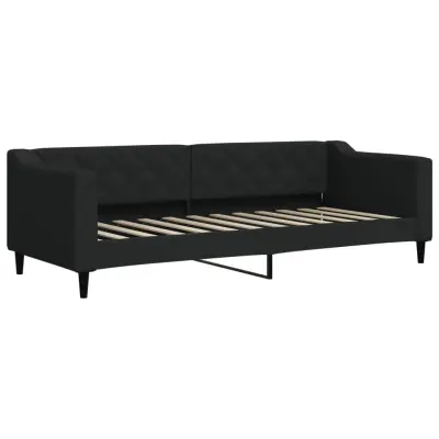 vidaXL Raztegljiva postelja črna 80x200 cm blago