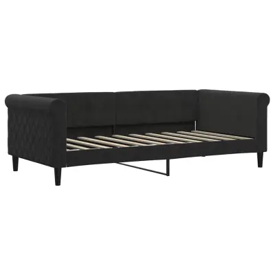 vidaXL Raztegljiva postelja črna 90x190 cm žamet