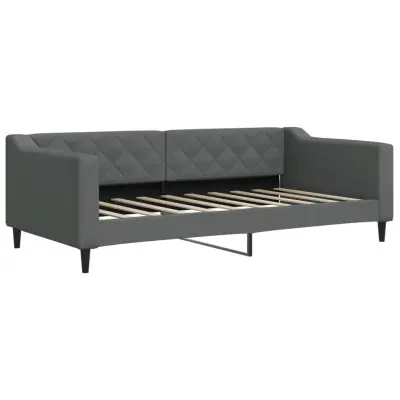 vidaXL Raztegljiva postelja temno siva 90x190 cm blago