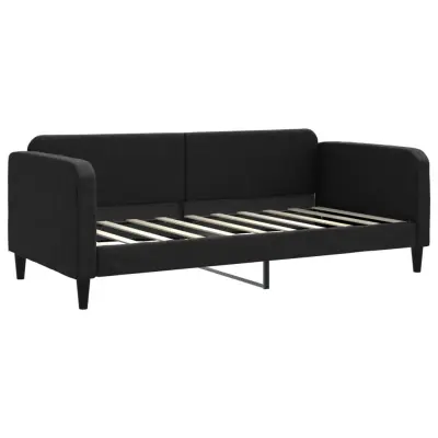 vidaXL Raztegljiva postelja črna 90x190 cm blago