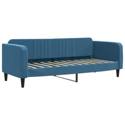 vidaXL Raztegljiva postelja modra 80x200 cm žamet