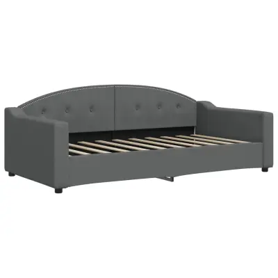 vidaXL Raztegljiva postelja temno siva 90x190 cm blago