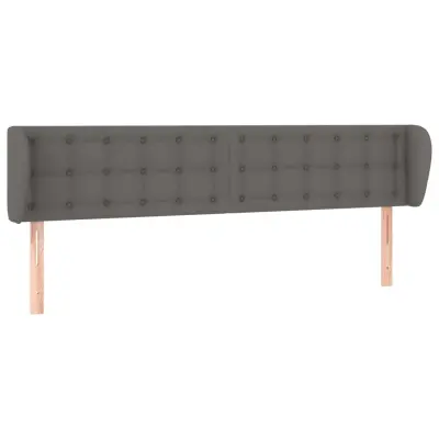 vidaXL Vzglavje z ušesi sivo 203x23x78/88 cm umetno usnje