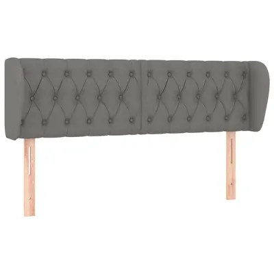 vidaXL Vzglavje z ušesi temno sivo 163x23x78/88 cm blago